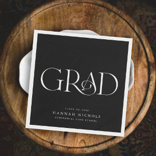 Guardanapo De Papel Graduação Moderno Elegante Tipo Preto
