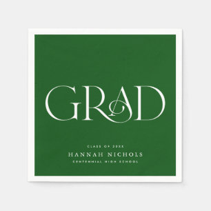 Guardanapo De Papel Graduação Moderno Elegante Tipo Verde Napkins