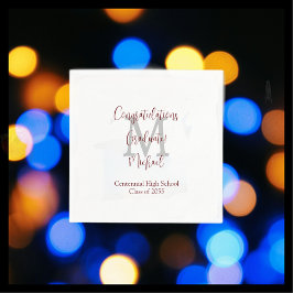 Guardanapo De Papel Graduação Nome Monograma da Cinza Branca