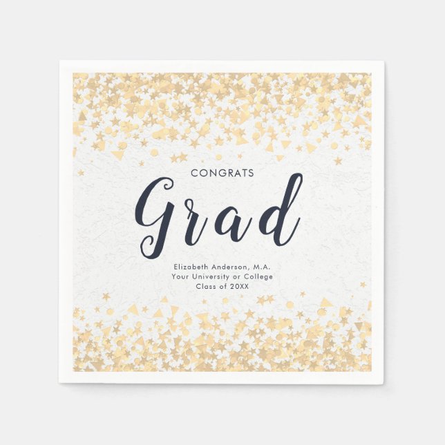 Guardanapo De Papel Graduação Personalizada Elegante (Frente)
