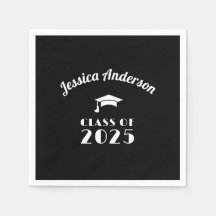 Graduação Personalizada Preto e Branco