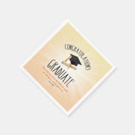 Guardanapo De Papel Graduação religiosa Dourada Starburst com Boné Neg