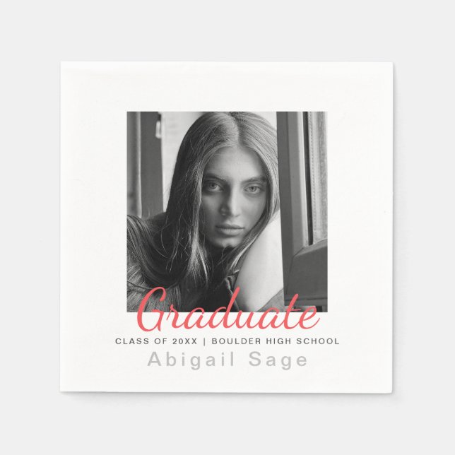 Guardanapo De Papel Graduação Simples Moderna Minimalista (Frente)