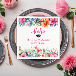 Guardanapo De Papel Graduação Tropical Aloha Luau 2024