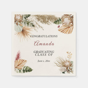 Guardanapo De Papel  Graduação Tropical Pompas Grass Folhas de Banan