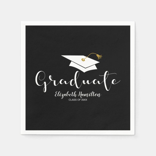 Guardanapo De Papel Graduado Cute Caligrafia Gorro de Graduação Format (Frente)