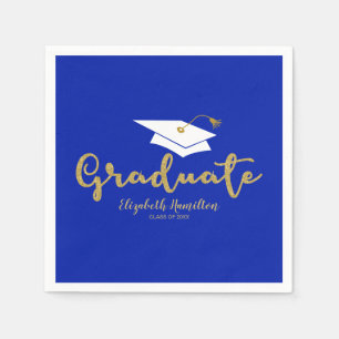 Guardanapo De Papel Graduado Dourado Caligrafia Gorro de Graduação Gua