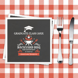 Guardanapo De Papel Graduation BBQ Backyard Navy Blue