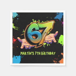 Guardanapo De Papel Graffiti Six Seven Kids Birthday Napkins