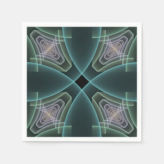 Guardanapo De Papel Gráfico de Arte Geométrica Teal Moderna (Frente)