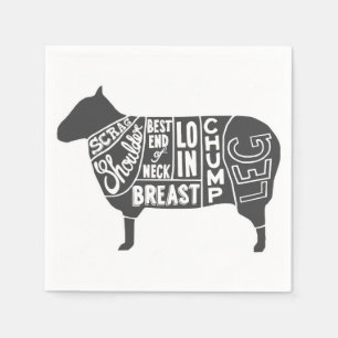 Guardanapo De Papel Gráfico de Botões de Lamb
