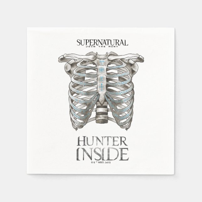 Guardanapo De Papel Gráfico de Faixa Supernatural "Hunter Dentro" (Frente)