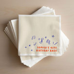 Guardanapo De Papel Gráficos Desenhados À Mão aniversário de 40 anos<br><div class="desc">Frente e brilhante guardanapos de papel para aniversário de 40 anos,  desenhados à mão,  com ilustrações lúdicas de notas musicais e estrelas. Adição perfeita a uma noite de piano comemorativa!</div>