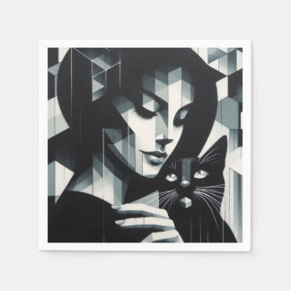 Guardanapo De Papel Grafite Cat Lady