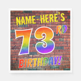 Guardanapo De Papel Grafite Rainbow olha 73º ANIVERSÁRIO! + Nome Perso