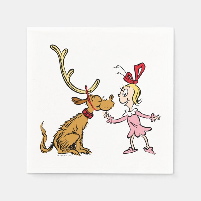 Guardanapo De Papel Gralha | Max & Cindy Lou Quem (Frente)