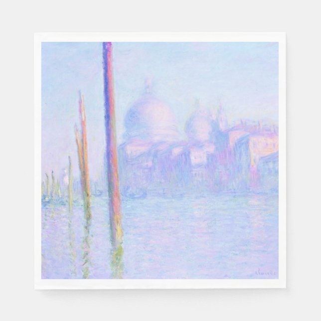Guardanapo De Papel Grande Canal em Veneza (por Claude Monet) (Frente)