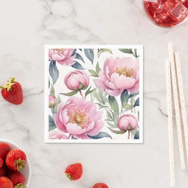 Guardanapo De Papel grande cor-de-água de peões rosa (Insitu)