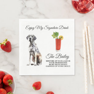 Guardanapo De Papel Grande Dane Wedding Signature Beber Napkins