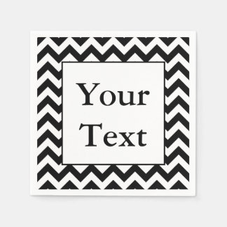 Guardanapo De Papel Grande Design de Chevron Preto com Texto Personali