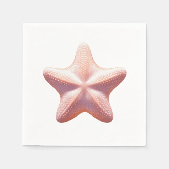 Guardanapo De Papel Grande Estrela-do-Mar Rosa (Frente)