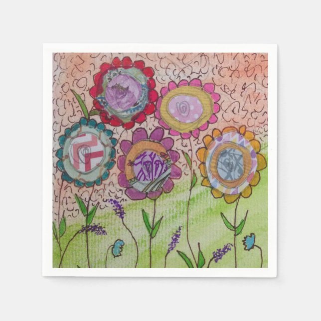 Guardanapo De Papel Grande Flor Napkins (Frente)