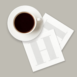 Guardanapo De Papel Grande Monograma Cinza de Luz Neutra Inicial