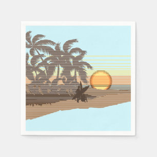 Guardanapo De Papel Grande Surfer Hawaiano de Stripe Sunita