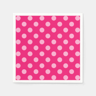 Guardanapo De Papel Grandes pontos retros, fúcsia e rosa Pastel