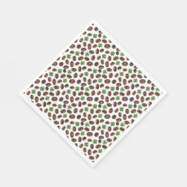 Guardanapo De Papel Grãos de Café Irlandês e Trevos Design Divertido