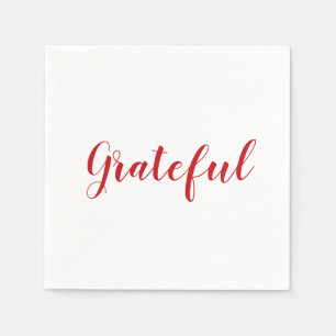 Guardanapo De Papel Grateful red white, escrito branco, fofo jornal de