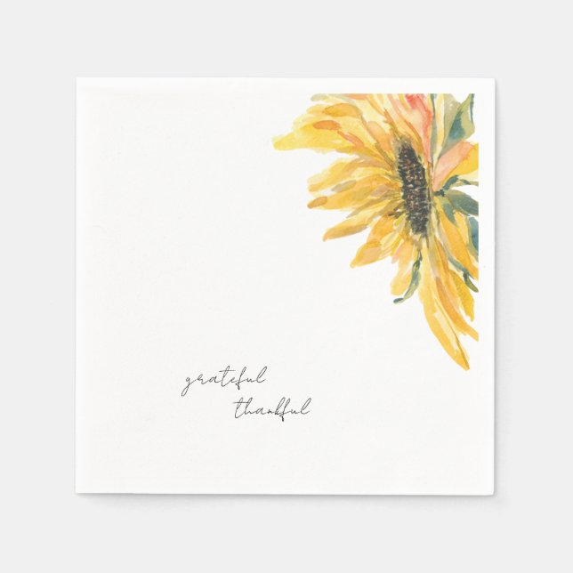 Guardanapo De Papel Grateful Sunflower Coctail (Frente)