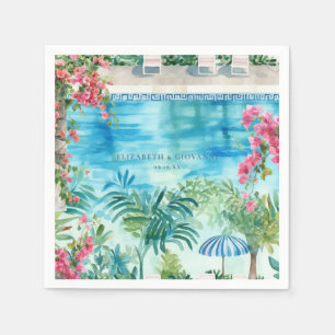 Guardanapo De Papel Grécia de Aquarela Wedding Napkins