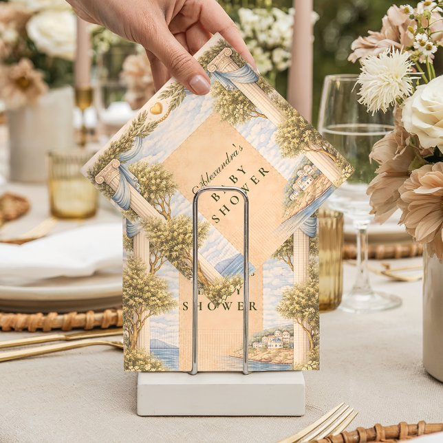 Guardanapo De Papel Greek Coastal Columns Baby Shower (Criador carregado)