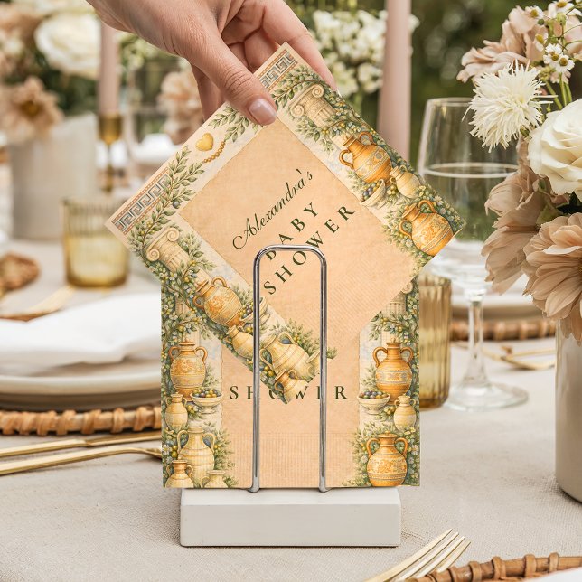 Guardanapo De Papel Greek Olive Baby Shower (Criador carregado)