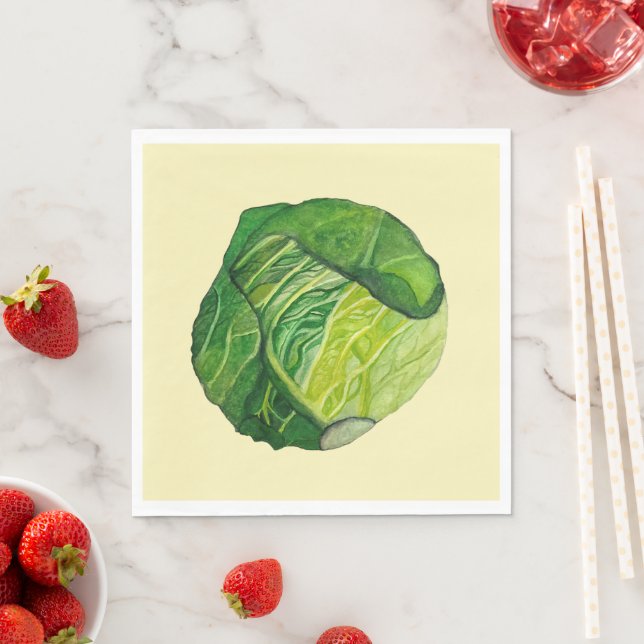 Guardanapo De Papel Green Cabbage Yellow Napkin (Insitu)