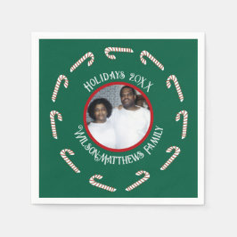 Guardanapo De Papel Green-Candy Canes-Natal 2025