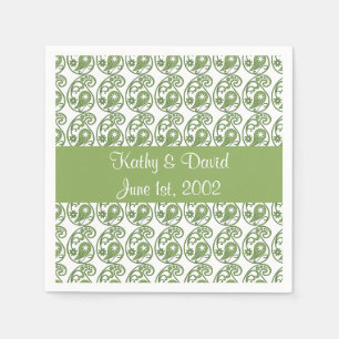 Guardanapo De Papel Green Paisley (Casamento)