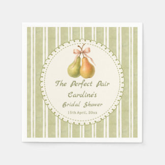 Guardanapo De Papel Green Perfect Pair Pear Bridal Shower Napkins