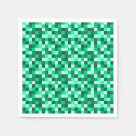 Guardanapo De Papel Green Pixels Minecraft Birthday Paper Napkins