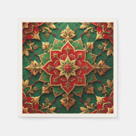 Guardanapo De Papel Green Red Decorative Holiday Napkin
