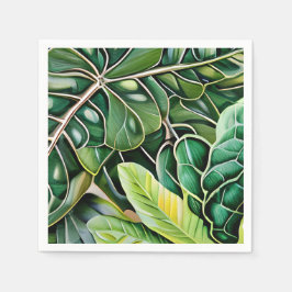 Guardanapo De Papel Green Tropical Leaves Housewarming Gift