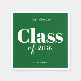 Guardanapo De Papel Green White Graduation Party Napkins Customizable
