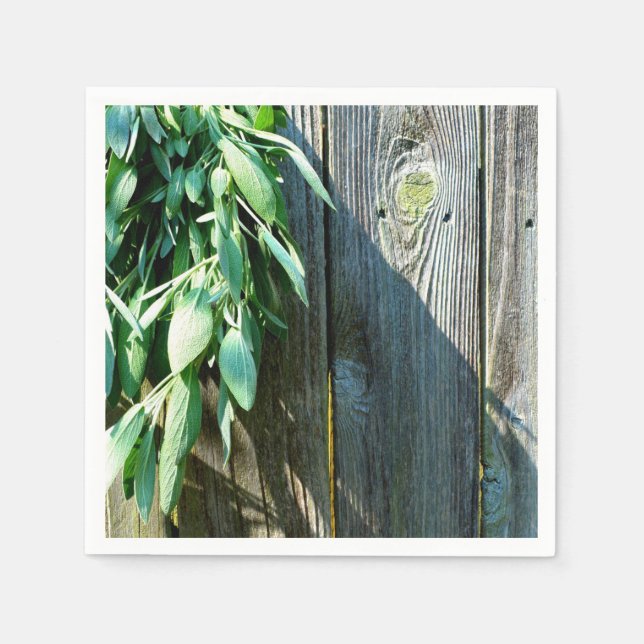 Guardanapo De Papel Greenery boho rustic Barn-wood (Frente)