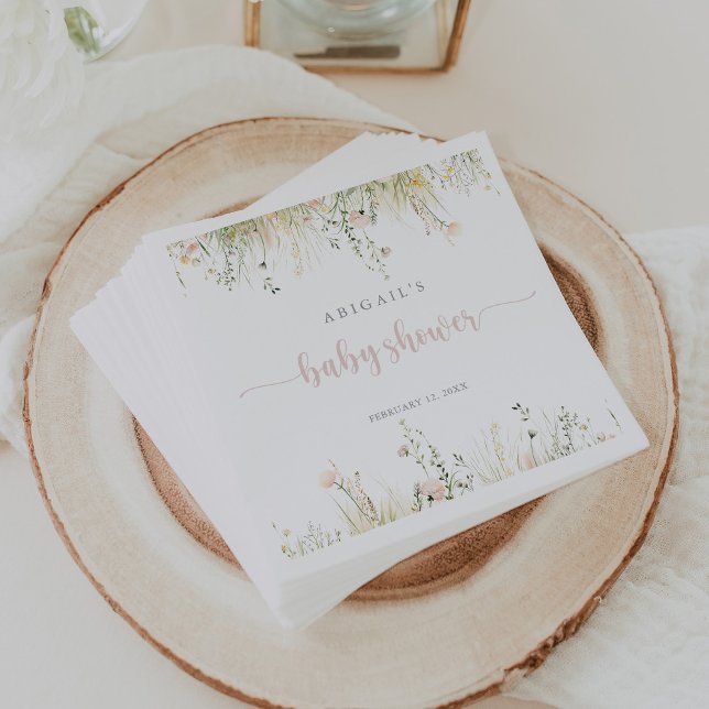 Guardanapo De Papel Greenery Boho Wildflower Chá de fraldas Napkins (Criador carregado)