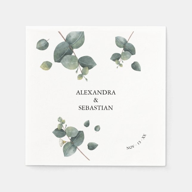 Guardanapo De Papel Greenery Eucalyptus Wedding (Frente)