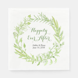 Guardanapo De Papel Greenery Floral Wreath Wedding