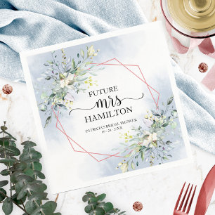 Guardanapo De Papel Greenery Geométrico Wreath Chá de panela Napkins