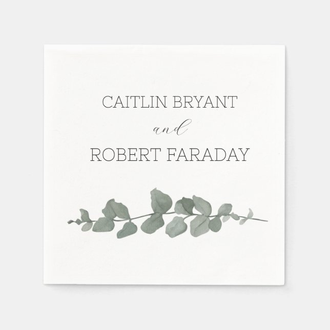 Guardanapo De Papel Greenery Modern Wedding (Frente)