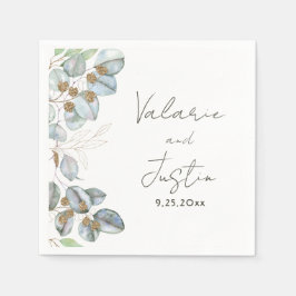Guardanapo De Papel Greenery Watercolor Eucalyptus Wedding Napkins
